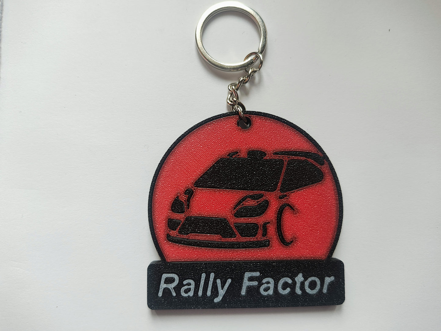 RallyFactor keychain with writing